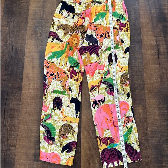 J.Crew Drapey Ratti Safari Print Wide Leg Pants Women’s Size 8 - Picture 9 of 9